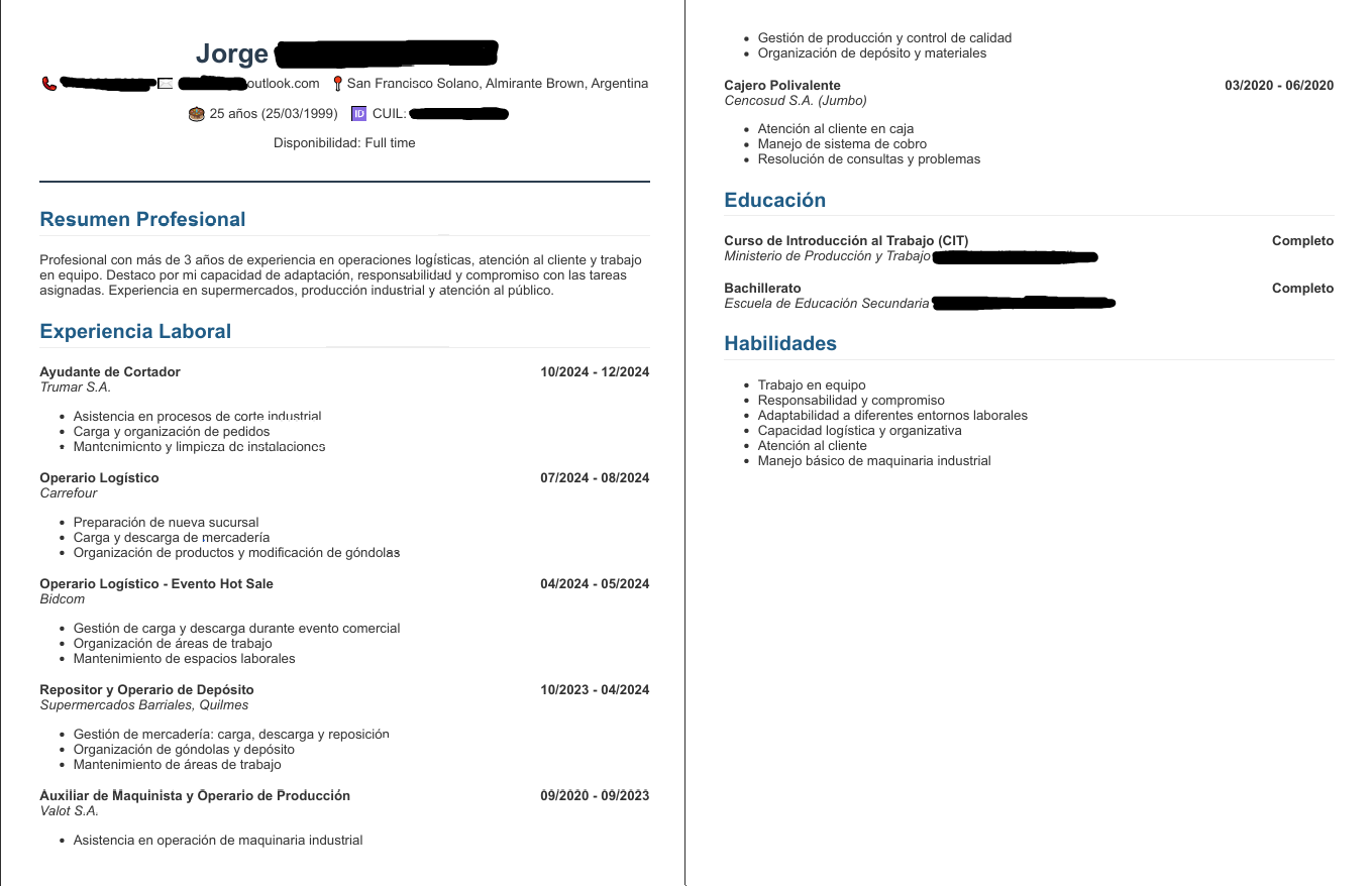 Ejemplo CV 1